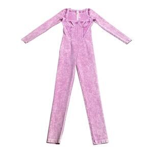 Noam Pink Mineral Wash Jumpsuit Catsuit Corset XS